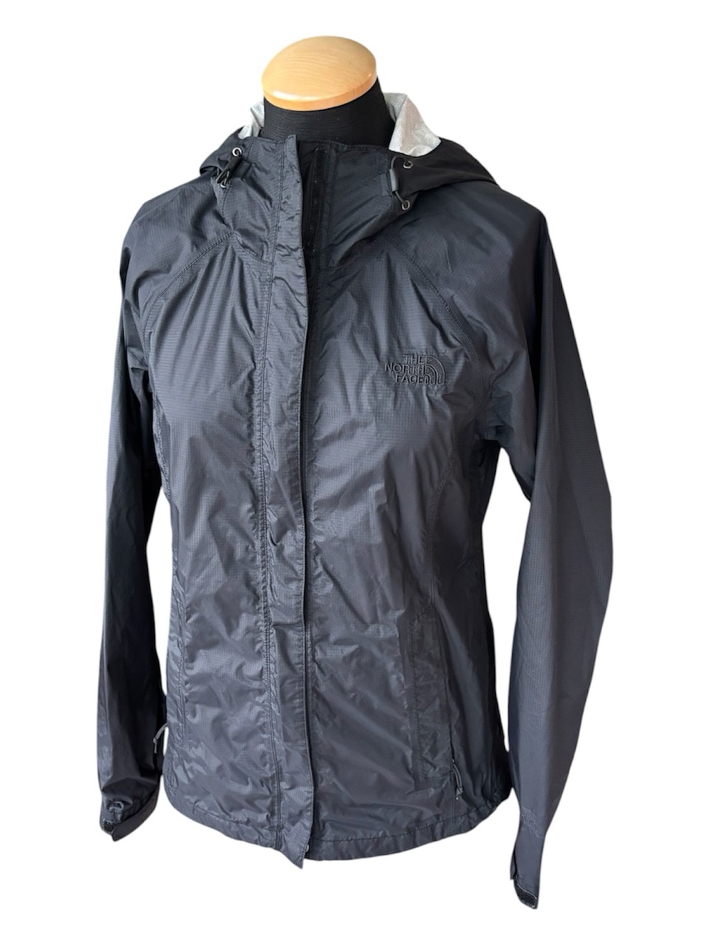The North Face Black Waterproof Pit Zip Rain Jacket Womens Small Packable